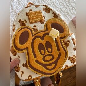 Loungefly Disney Parks Mickey Mouse Orange and Brown Backpack